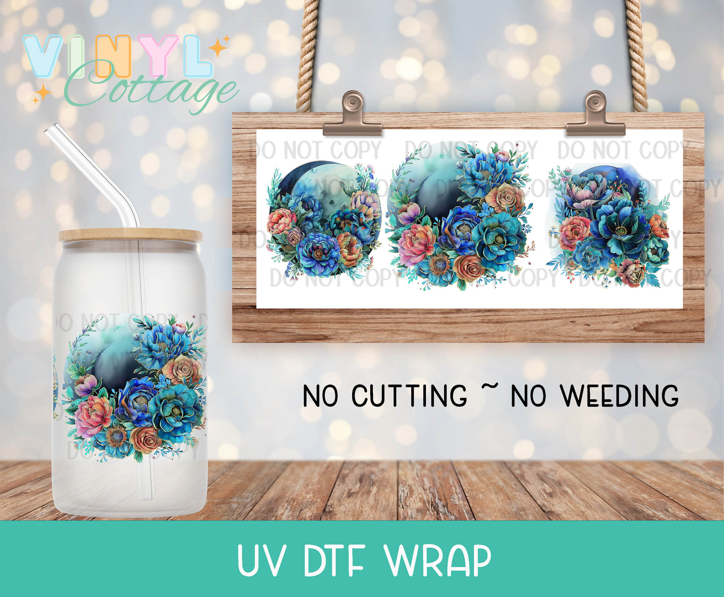 123UV ~  UV DTF Wrap ~ Cacti Floral