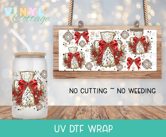 137UV ~  UV DTF Wrap ~ Red Christmas Cross