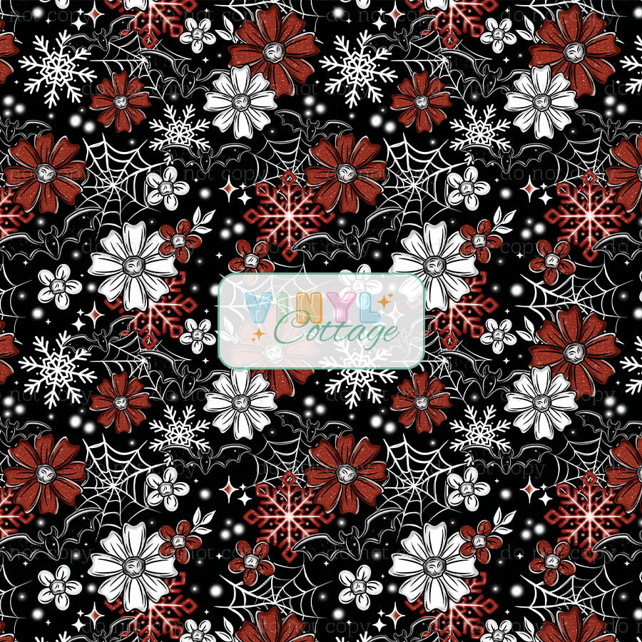 Batty Christmas Floral ~ 1386