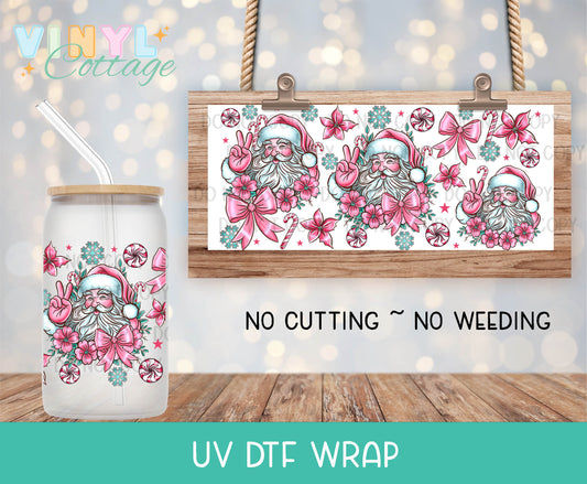 139UV ~  UV DTF Wrap ~ Pink Santa