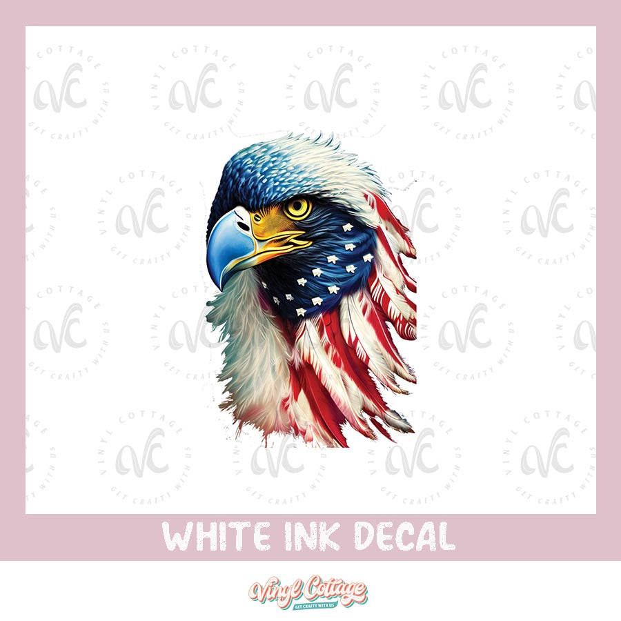 WC151 ~ White Ink Decal ~ Eagle