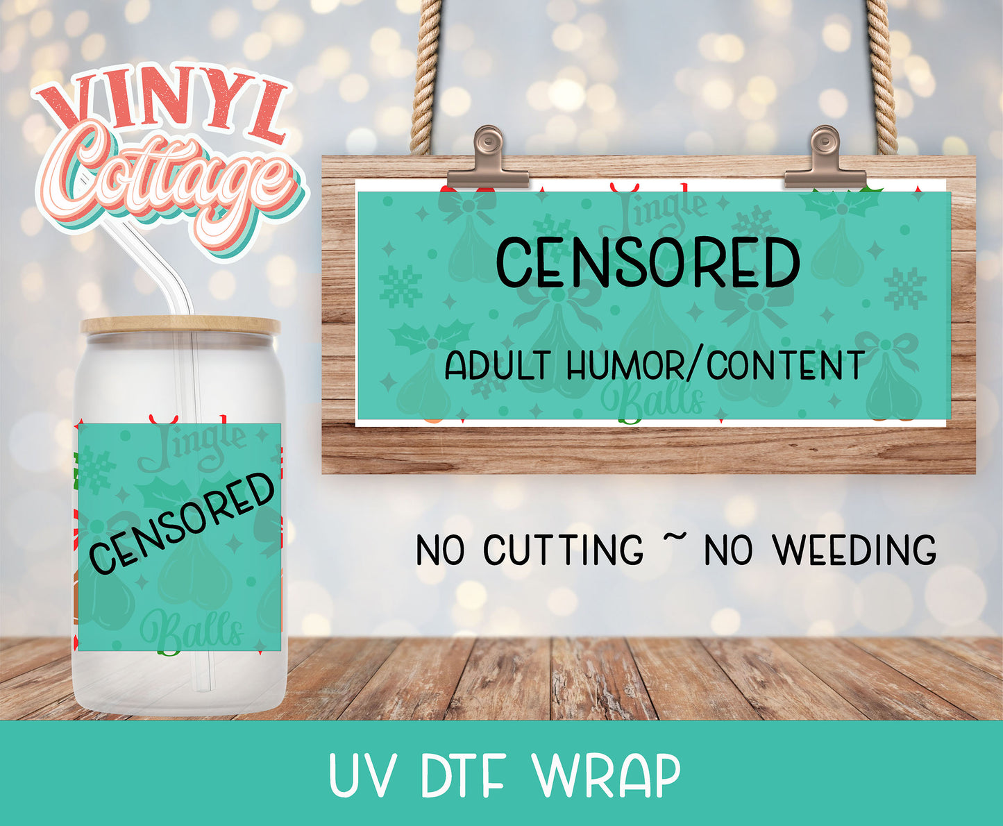 19UV Jingle Balls ~ UV DTF Wrap