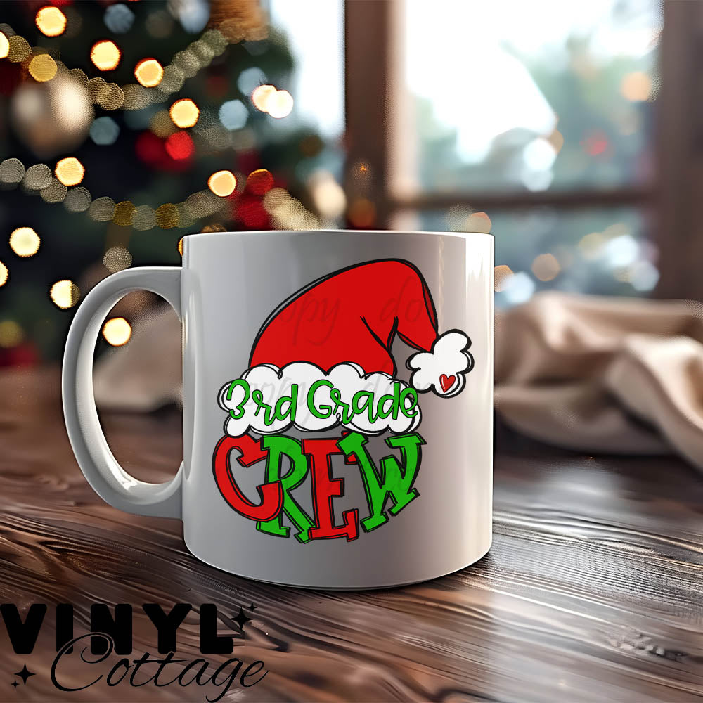 Christmas Crew ~ 3rd Grade ~ UV DTF DECAL