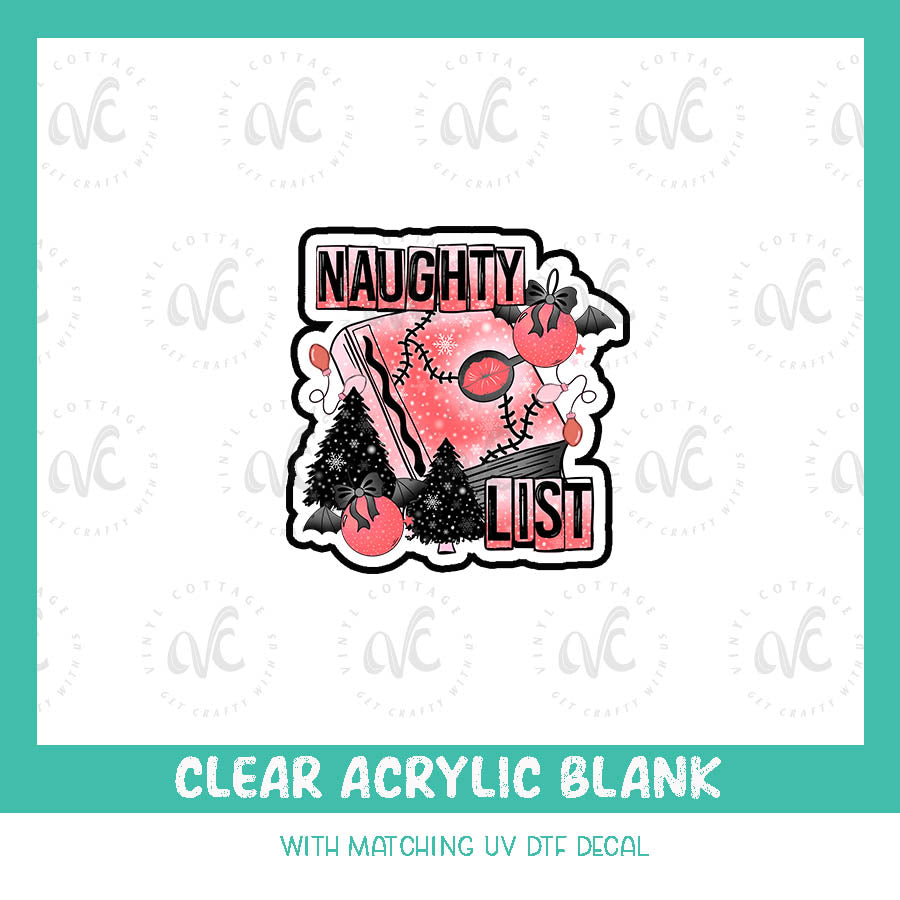 AD53 ~ Naughty List ~ Acrylic + UV DTF Decal Set