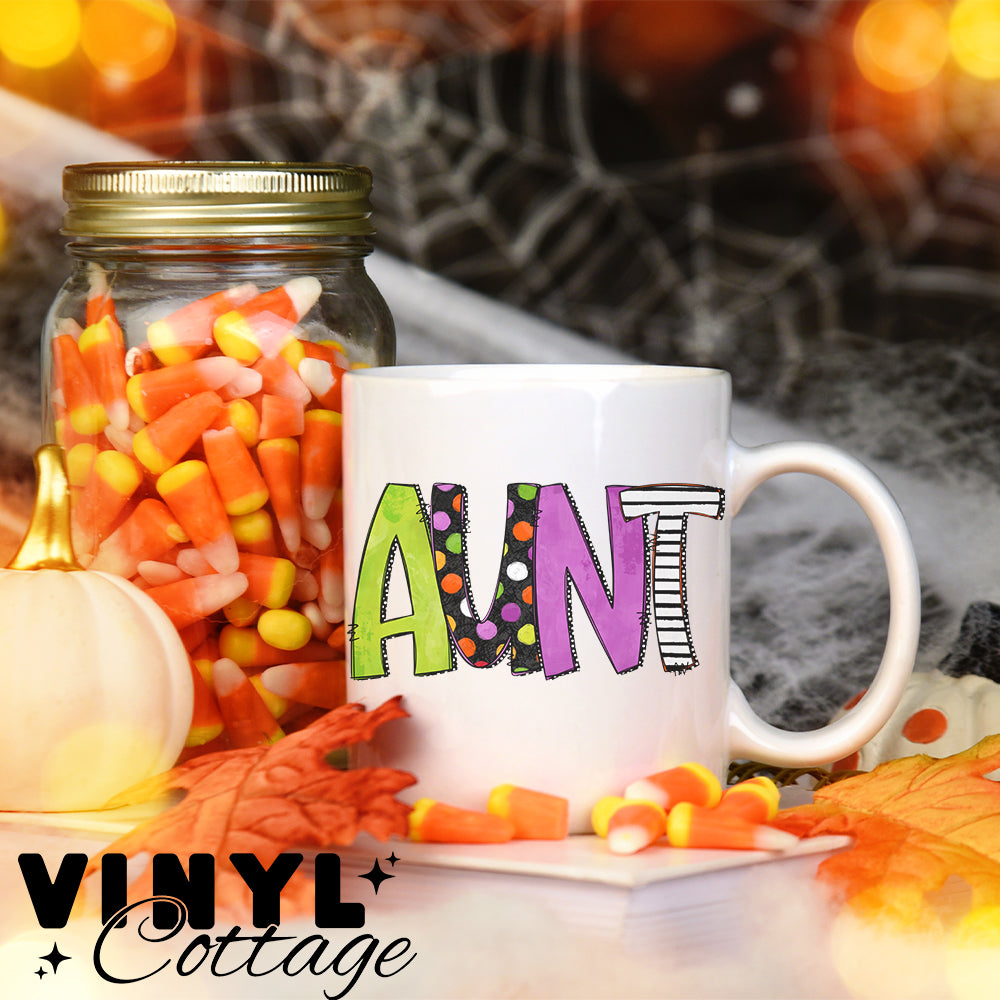 Halloween Name Cups ~ Aunt ~ UV DTF DECAL