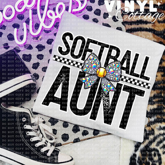 Softball Aunt ~ DTF Transfer