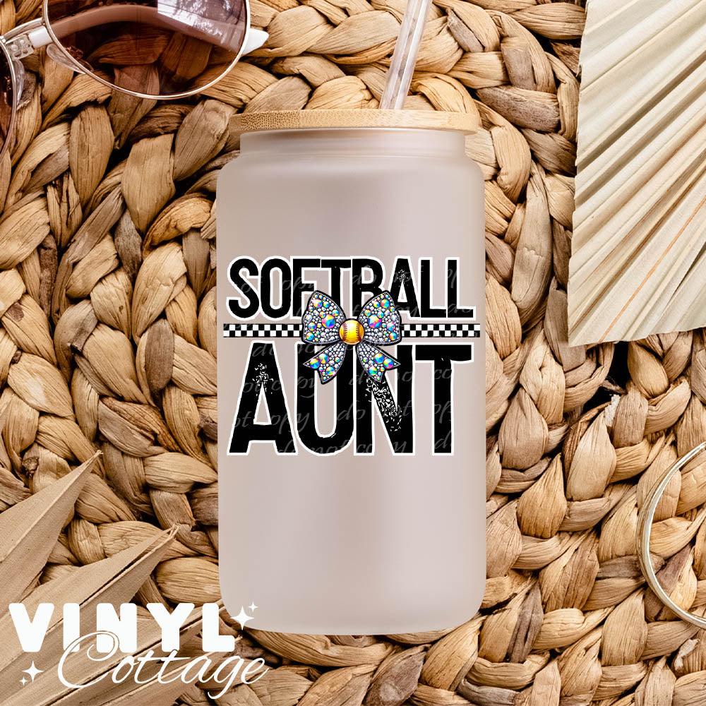 Softball Aunt ~ UV DTF DECAL