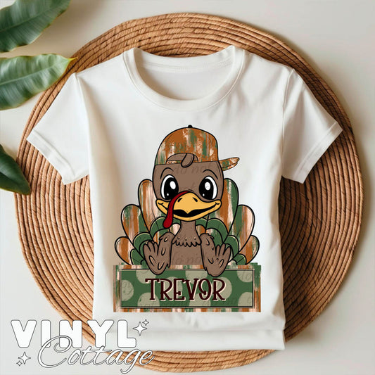 Boy Turkey Nameplate ~ DTF Transfer