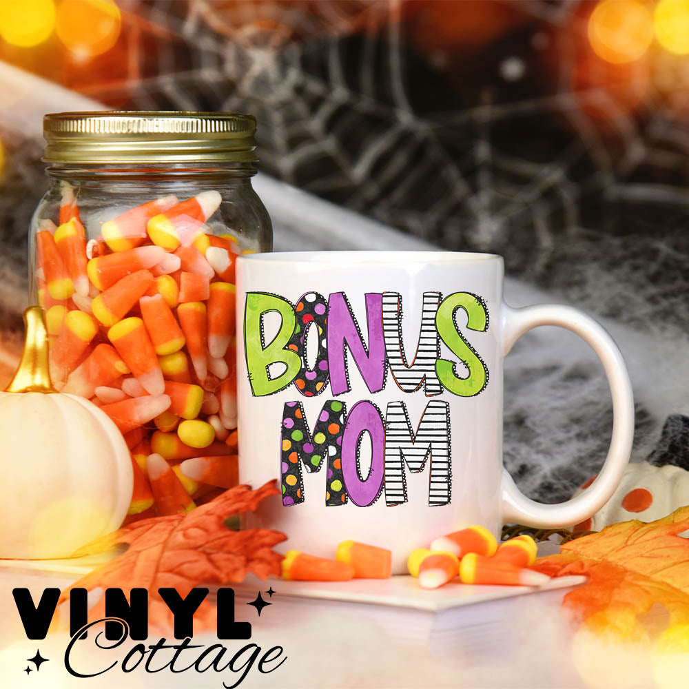 Halloween Name Cups ~ Bonus Mom ~ UV DTF DECAL