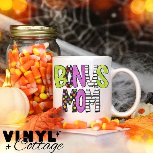 Halloween Name Cups ~ Bonus Mom ~ UV DTF DECAL