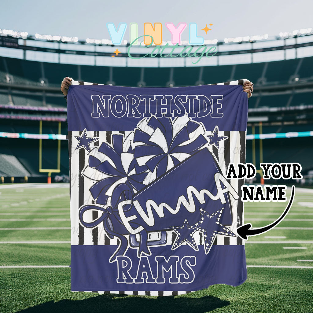 Northside Rams Cheer Blanket Navy