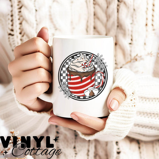 Checkered Hot Cocoa ~ UV DTF DECAL