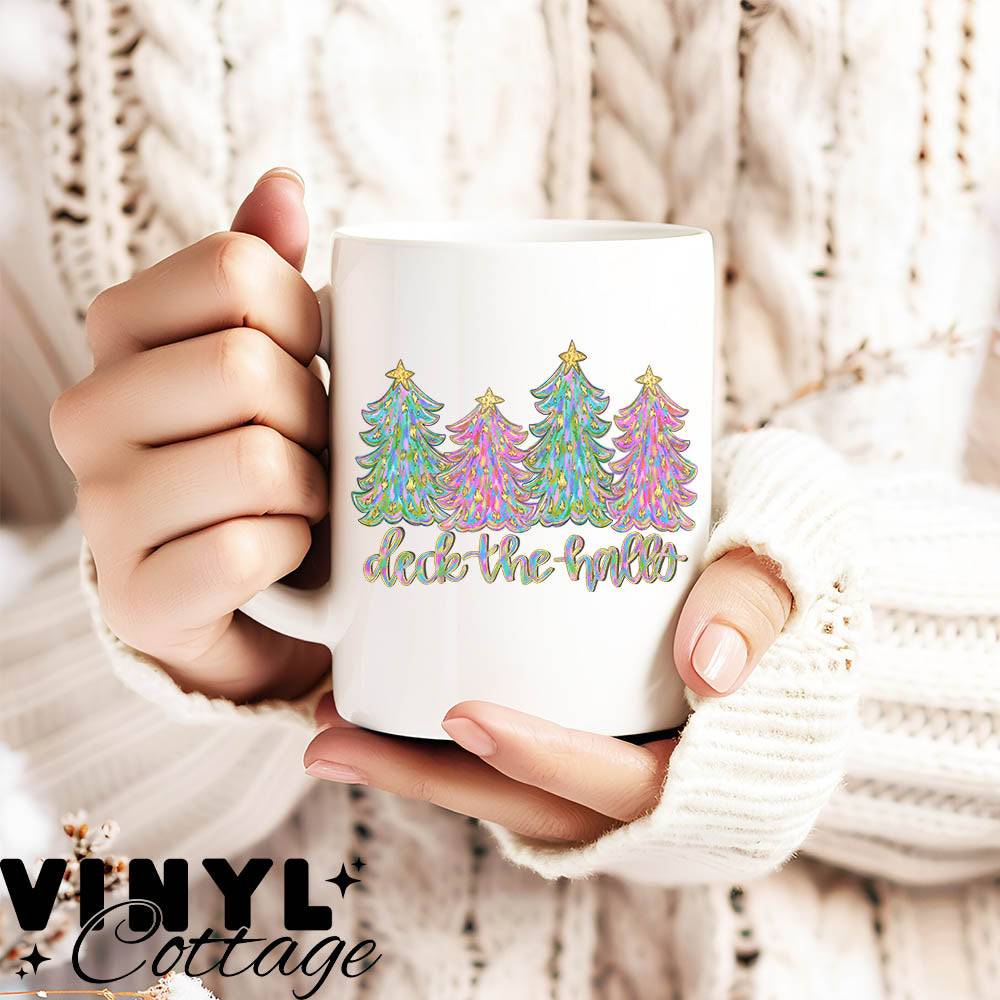 Deck The Halls Trees ~ UV DTF DECAL