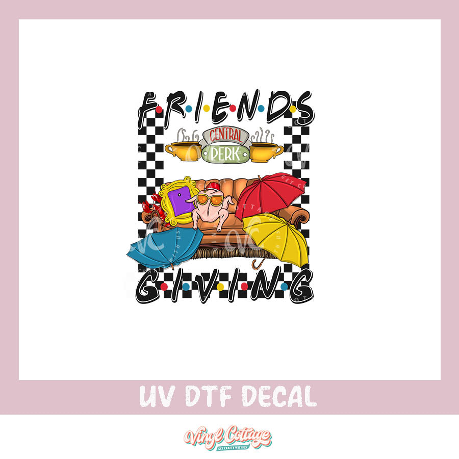 Friendsgiving Umbrellas ~ UV DTF DECAL