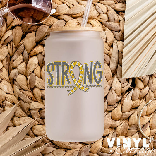 Strong Ribbon ~ Gold ~ UV DTF DECAL