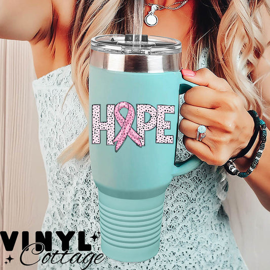 Hope Pink Ribbon ~ UV DTF DECAL