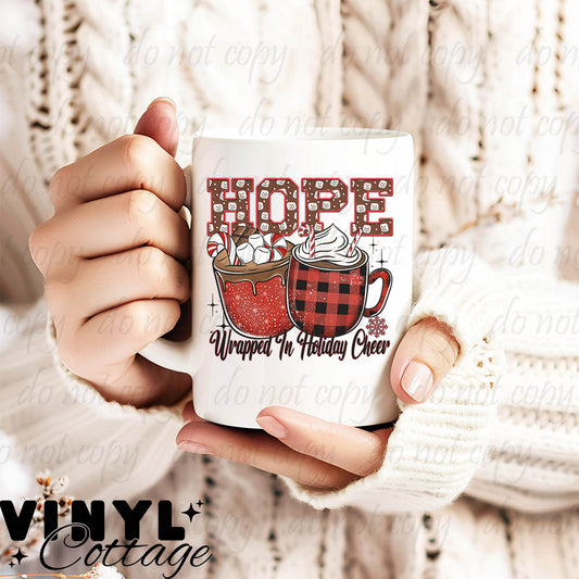 Hope Wrapped In Holiday Cheer ~ UV DTF DECAL