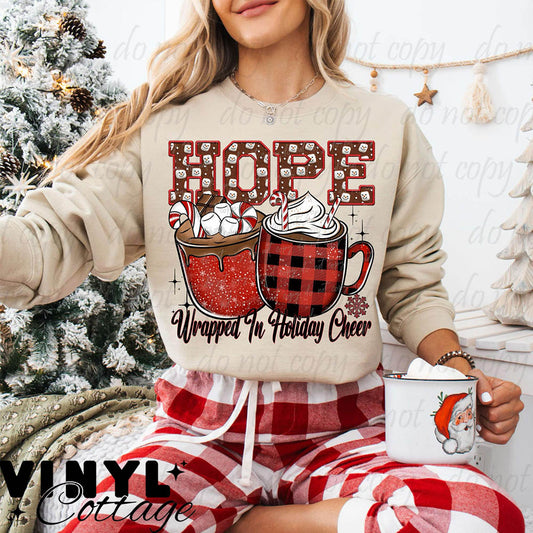 Hope Wrapped In Holiday Cheer ~ DTF Transfer