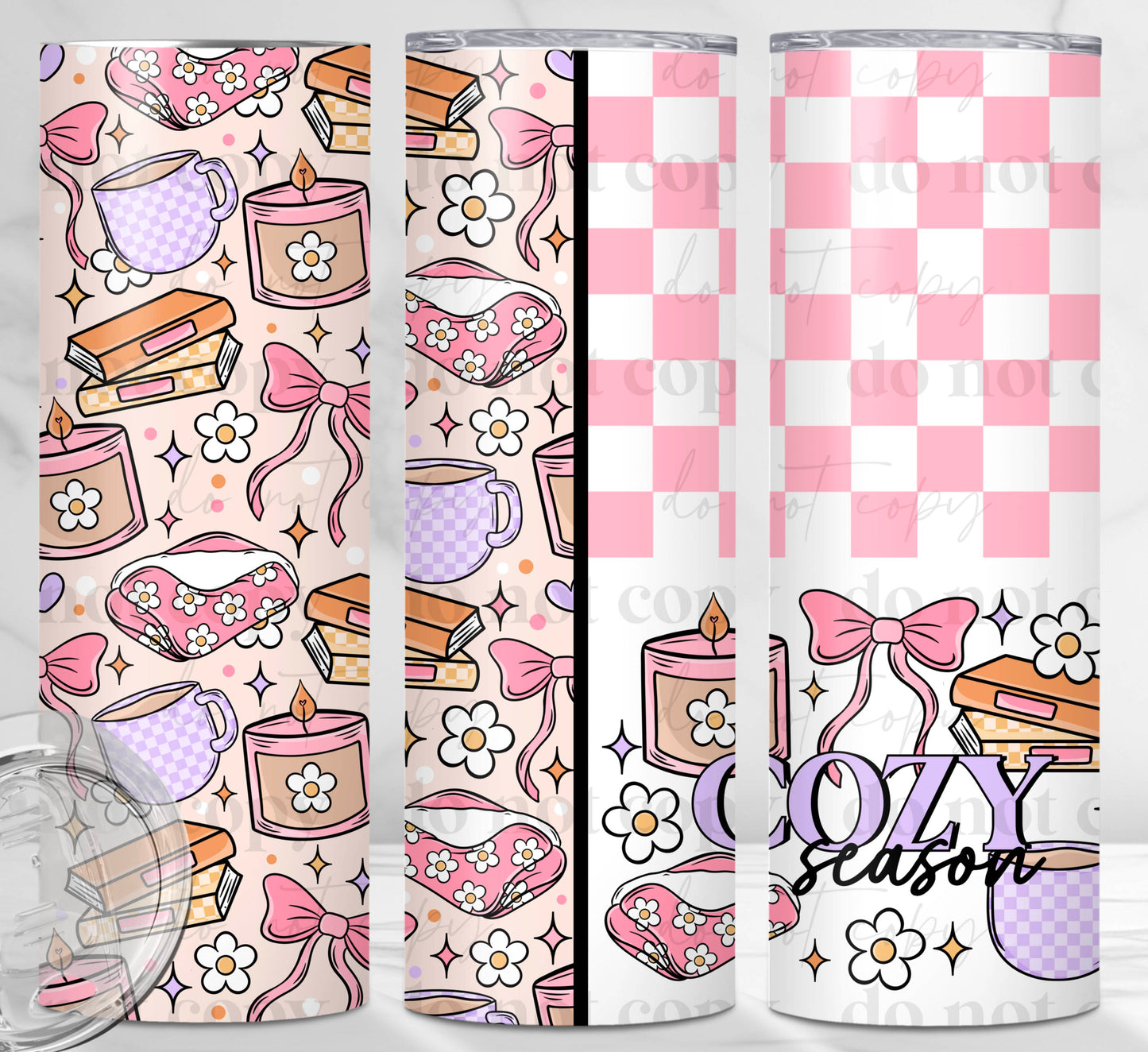 TW135 ~ Tumbler Wrap ~ Pink and Cozy