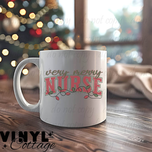 Very Merry Nurse ~ UV DTF DECAL