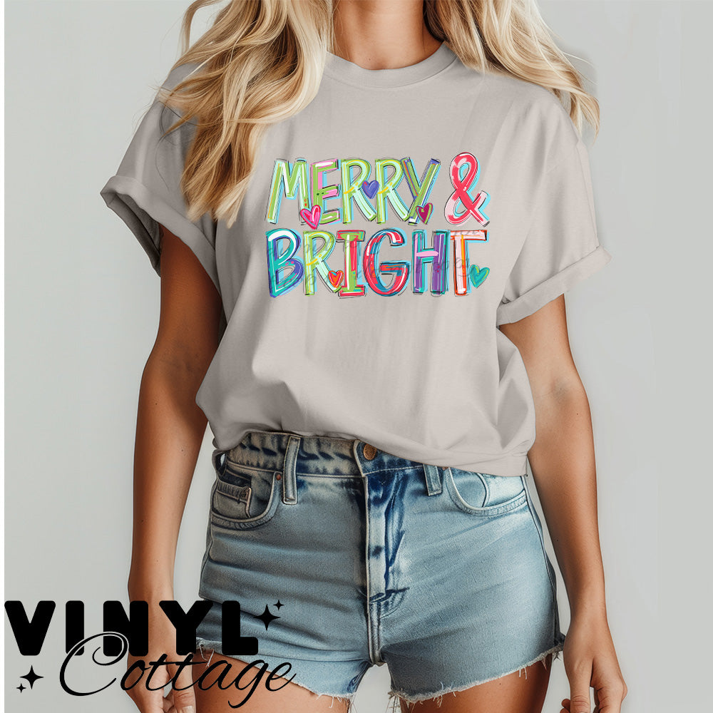 Merry & Bright ~ Cheery ~ DTF Transfer