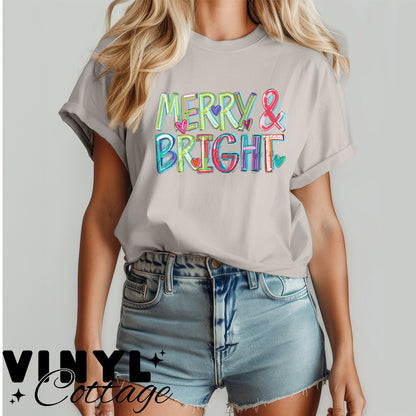 Merry & Bright ~ Cheery ~ DTF Transfer