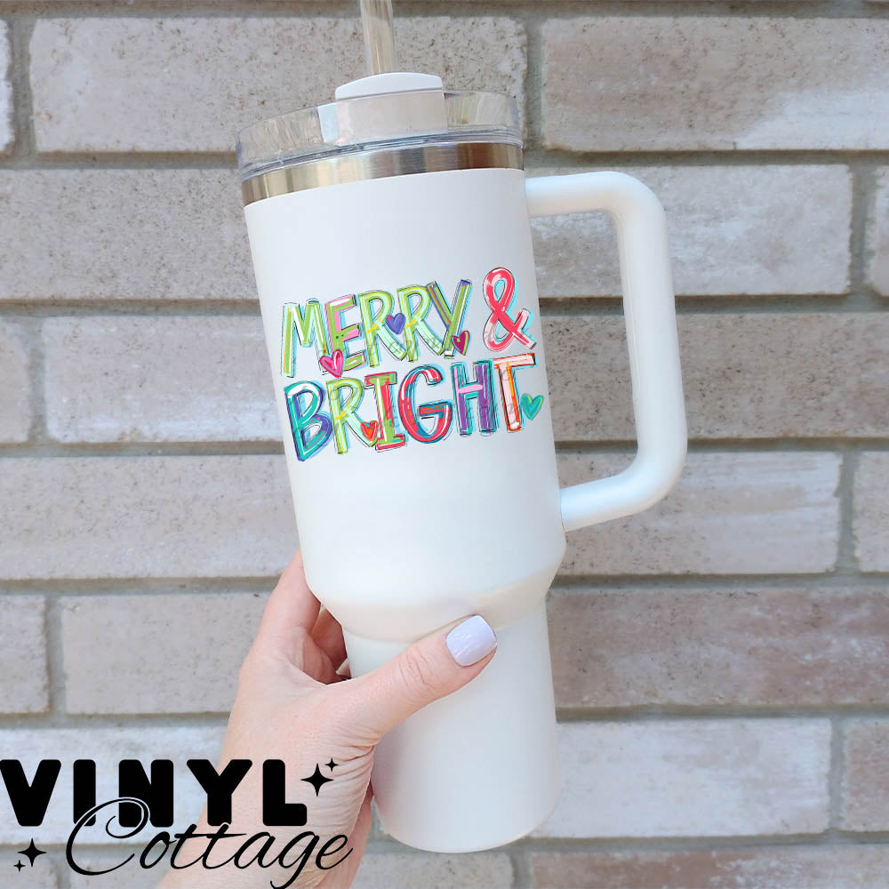 Merry & Bright ~ Cheery ~ UV DTF DECAL