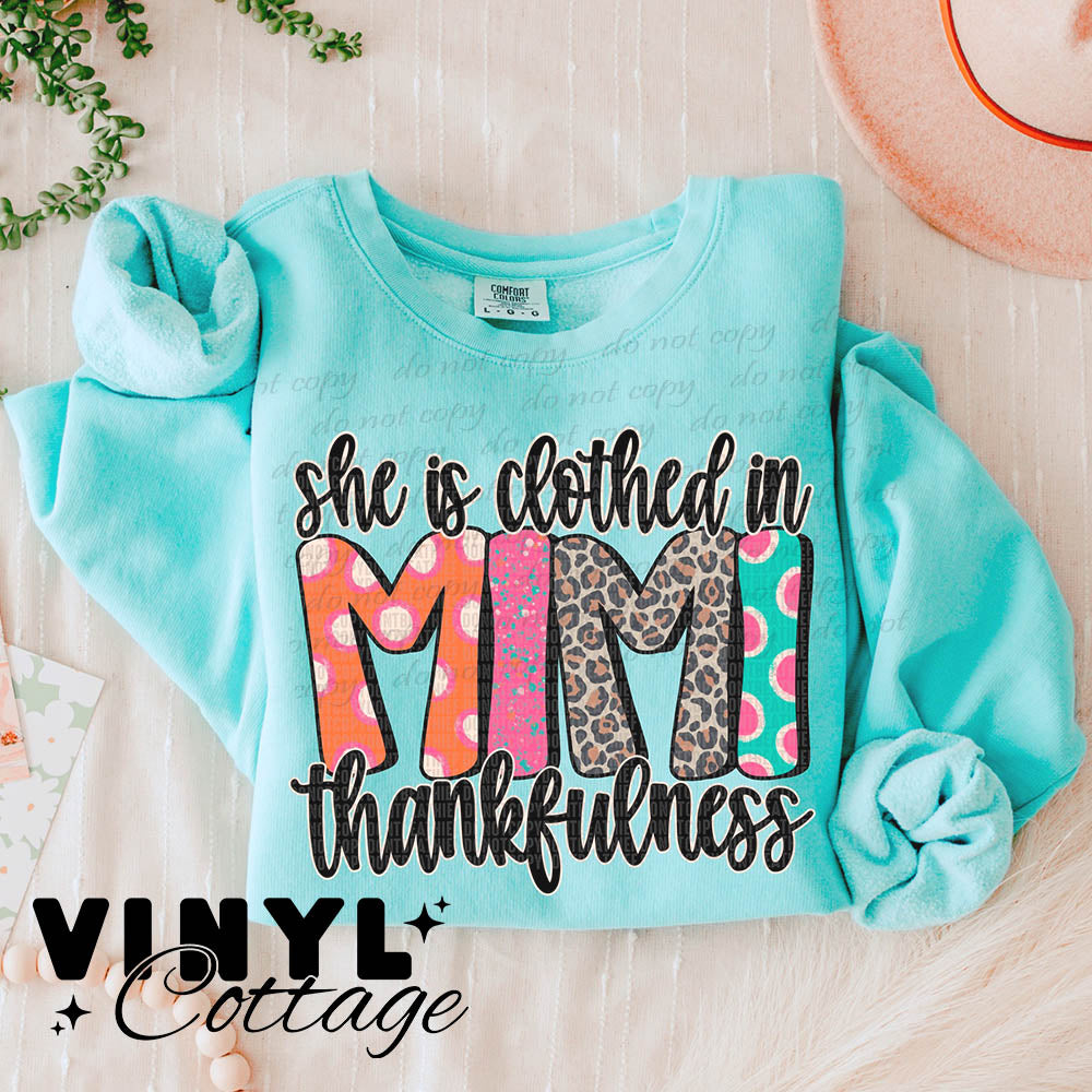 Mimi ~ She Is Clothed In Thankfulness ~ DTF Transfer