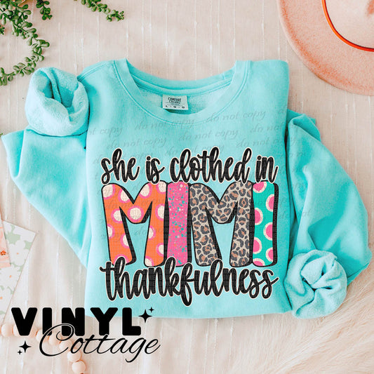 Mimi ~ She Is Clothed In Thankfulness ~ DTF Transfer