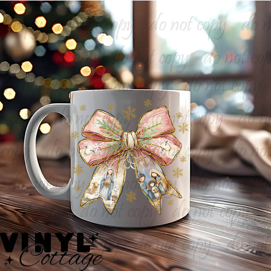 Nativity Coquette Bow ~ UV DTF DECAL