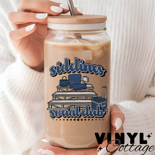 Social Sidelines ~ Navy ~ UV DTF DECAL