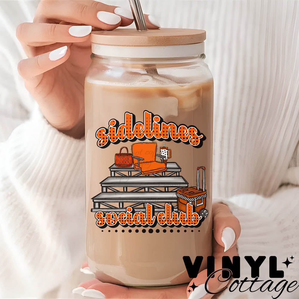 Social Sidelines ~ Orange ~ UV DTF DECAL