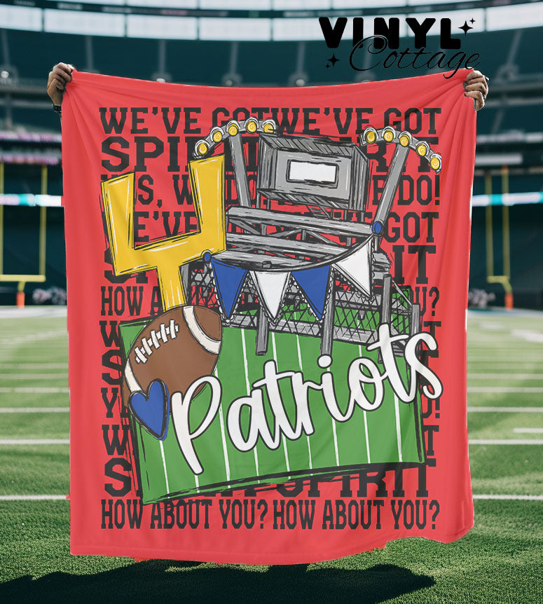 We've Got Spirit Blanket ~ Patriots ~ Red and Blue