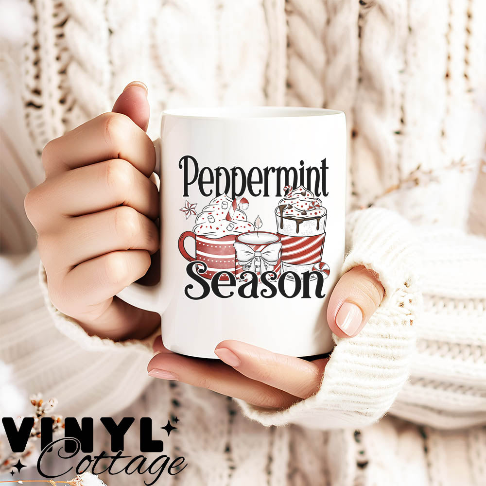 Peppermint Season ~ UV DTF DECAL