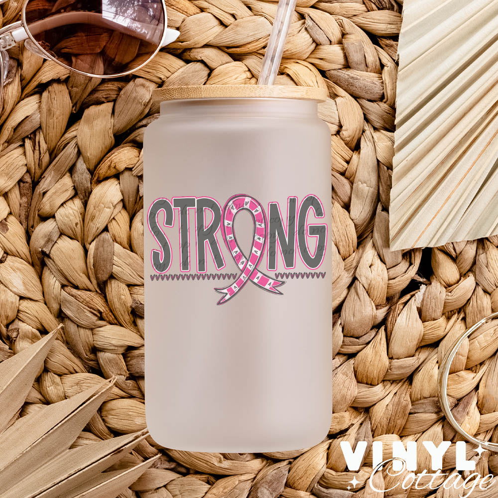 Strong Ribbon ~ Pink ~ UV DTF DECAL