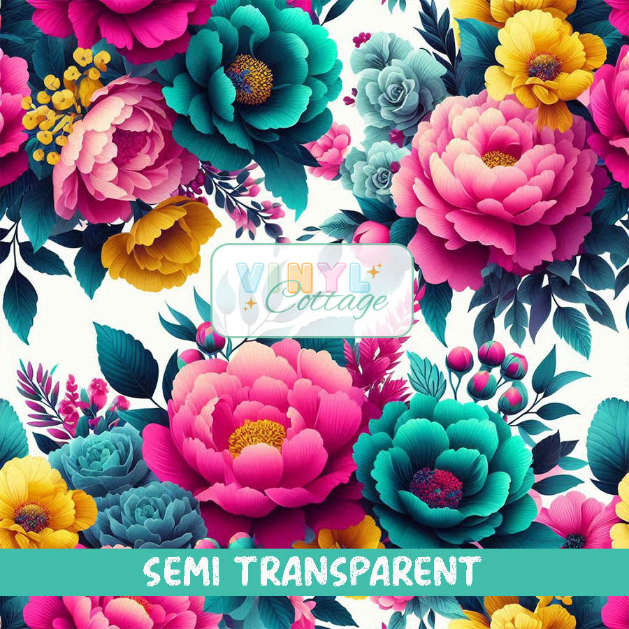 ST45 ~ Semi Transparent ~ Bright Flowers – Vinyl Cottage