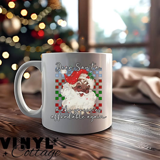 Santa Groceries Dark Tone ~ UV DTF DECAL