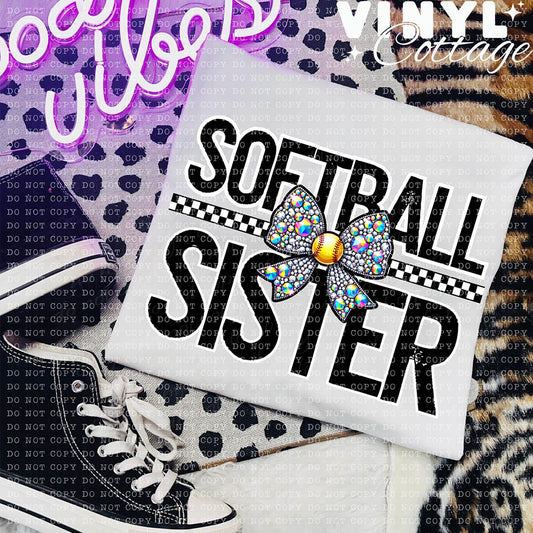 Softball Sister ~ DTF Transfer