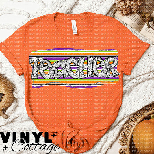 Dotted Halloween ~ Teacher ~ UV DTF DECAL