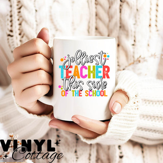 Jolliest Teacher ~ UV DTF DECAL