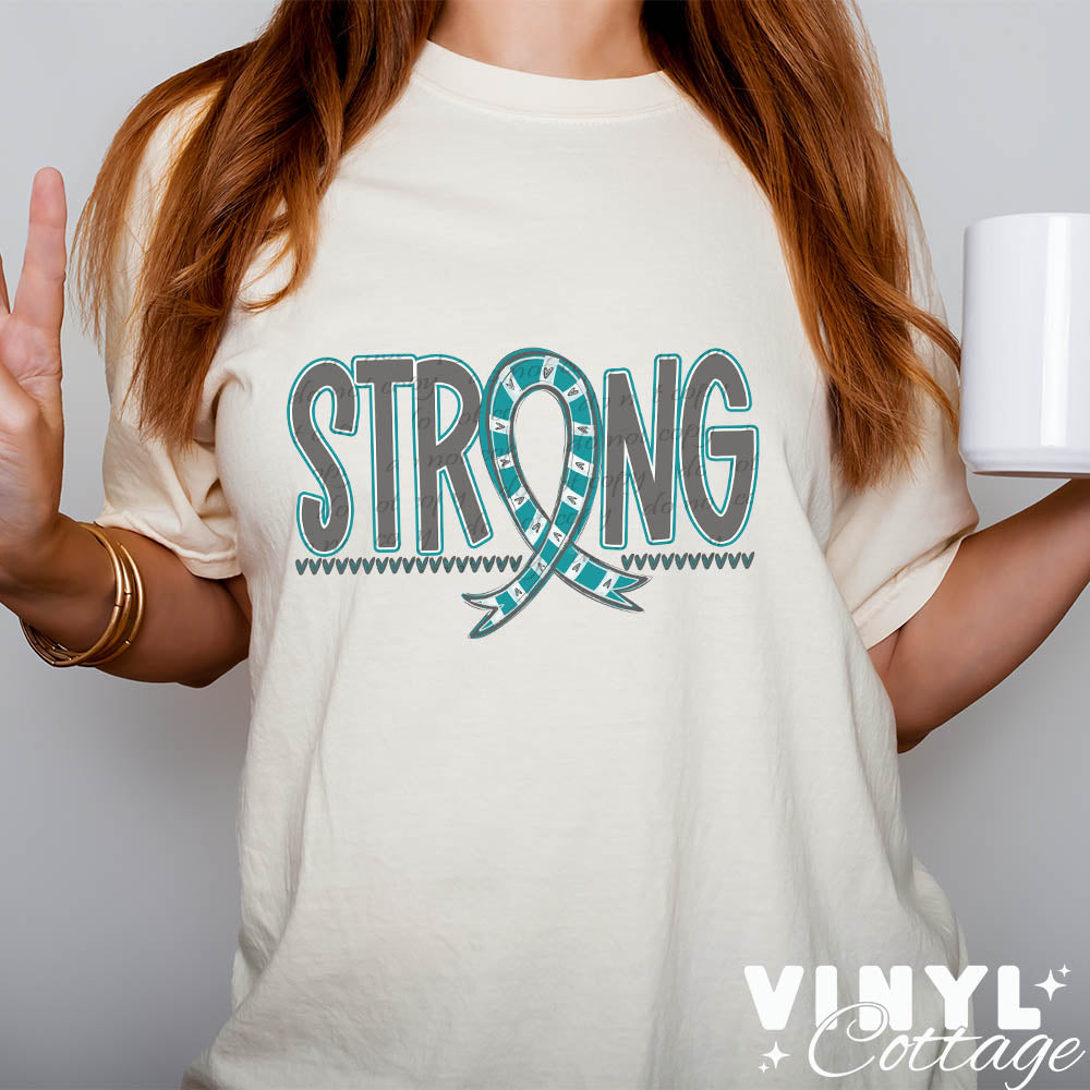 Strong Ribbon ~ Teal ~ DTF Transfer