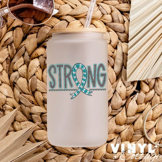 Strong Ribbon ~ Teal ~ UV DTF DECAL