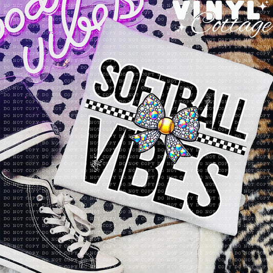 Softball Vibes ~ DTF Transfer