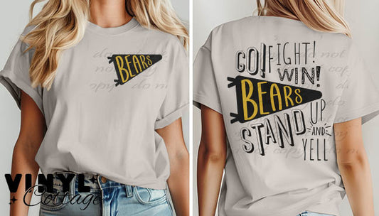 Go Fight Win Bears Adult T Shirt