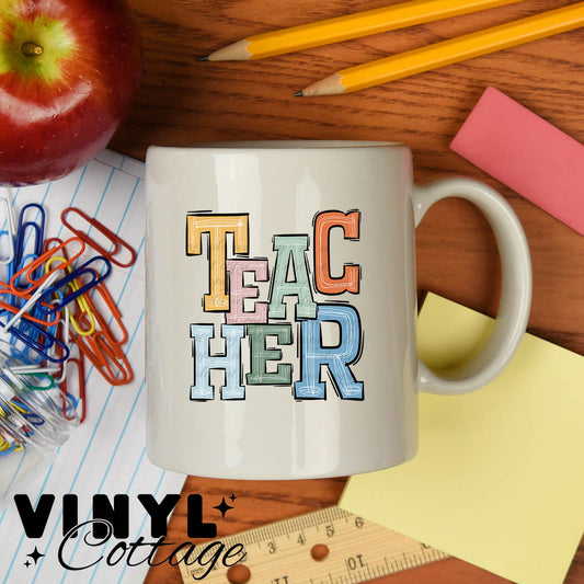 Boho Teacher ~ UV DTF Transfer