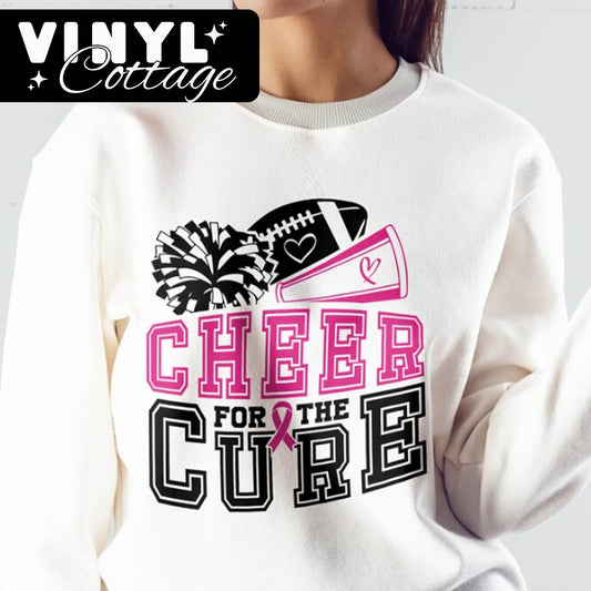 Cheer for the Cure ~ Black ~  DTF Transfer