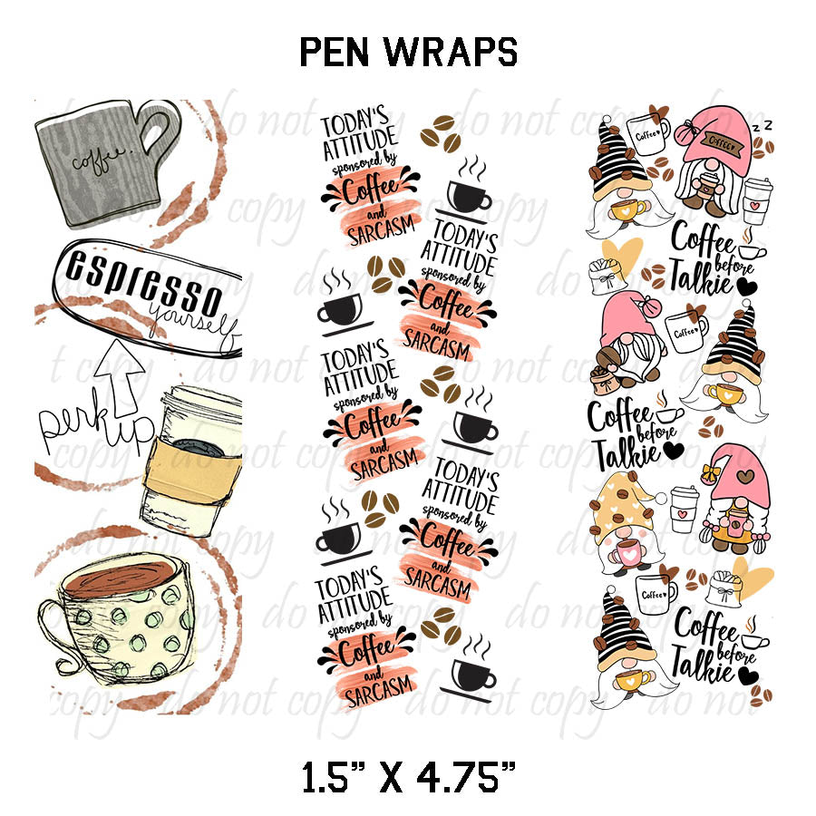 Pen Wraps ~ Coffee