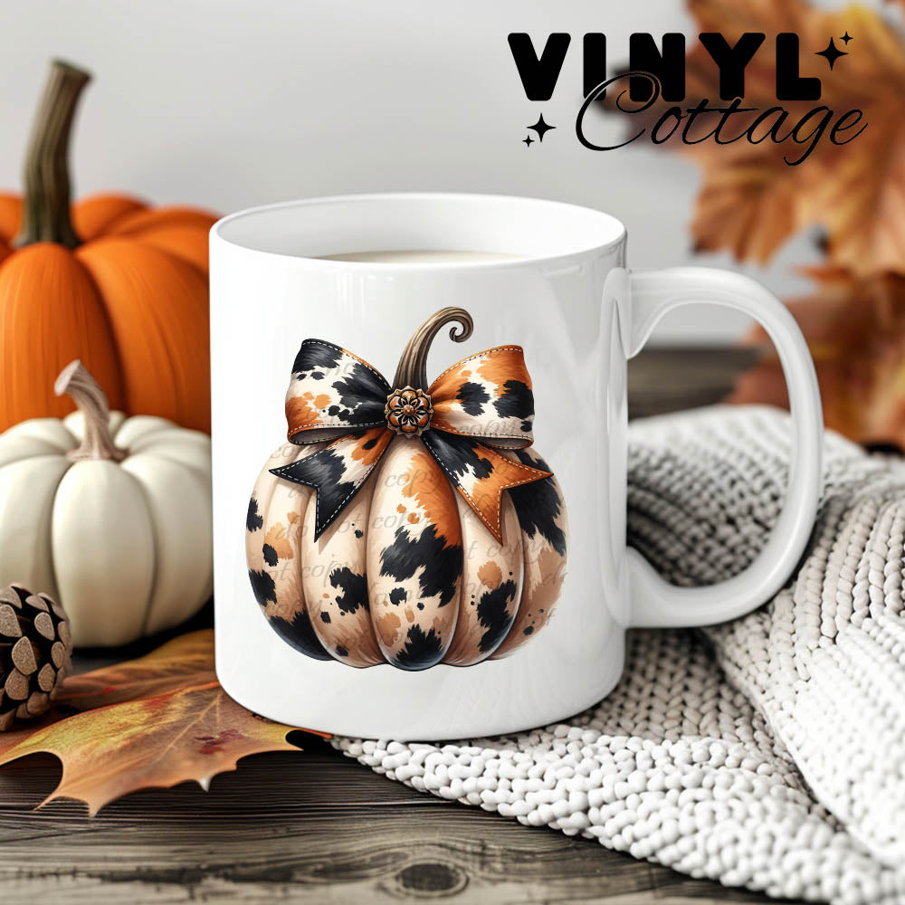 Cowhide Coquette Pumpkin ~ UV DTF DECAL