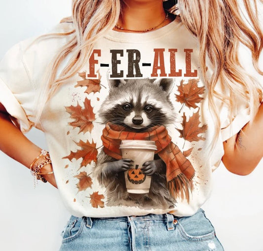 Feral Fall Raccoon ~ DTF Transfer