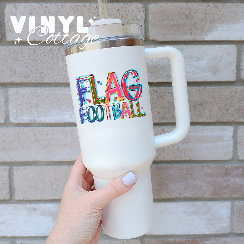 Flag Football ~ Cheery Words ~ UV DTF DECAL